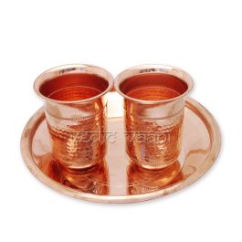 Buy Abhishek Copper Glass With Puja Plate Vedic Vaani