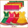 4 Colors Set Poshak Lehenga Patka Set for Devi Mahalakshmi - 12 inches