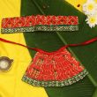 Red Color Lehenga Patka Dress for Maa Durga - 5 inches