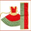 Poshak for Mataji Handmade Dress Poshak for Statue Idols - 6 inches