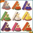 Durga Maa Clothes, Dress in Handmade Zardosi Work set of 9