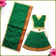 Devi Idol, Murti Clothing Dress Poshak in Beautiful Green Color