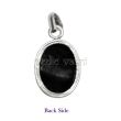 Ganesha Black Agate Pendant in Silver