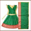 Banarasi Colth Poshak Lehenga Patka for Mata Durga/ Laxmiji - 12 inches