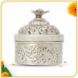 Traditional Tilak Kumkum Dibbi (Bantaji) in Brass silver Antique Finish