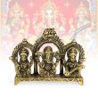 Ganesha Mahalakshmi Sarawati Deities in Brass