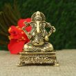 Small Lord Ganesh Idol for Home & Office in 100% Brass Metal