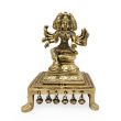 Goddess Gayatri Statue with Ashtamangal Chawki in Brass