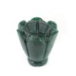 Green Jade Gemstone Lakshmi Foot Print on Lotus Flower