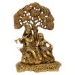 Radha Krishna Sitting Under Tree Idol in Brass