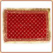 Aasan for Puja and Japa in Velvet Cloth with Zari Fancy Design - 13x9 inches