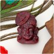 Nathdwara Shreenathji Face in Natural Ruby Stone for Locket, Pendant - 40 carats