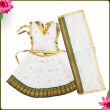 Color of Joy White Lehenga Patka Choli Poshak for Goddess Decoration - 7 inches