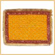 Auspicious Wisdom Color Yellow Pooja Asan in Vevlet Cloth - 13x9 inches