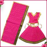 Purity Pink Poshak Dress for Goddess Idol, Statues - 12 inches