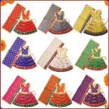 Dress, Vastra for Maa Saraswat, Durga Devi in Zardosi Work set of 9