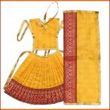 Beautifully Handmade Yellow God Statue Dress/Poshak for Pooja - 9 inches