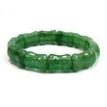 Green Agate Bracelet Damroo Shape Beads