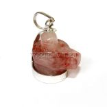 Shivling Locket in Pink Jasper Gemstone