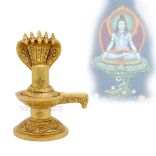 Shivling with Sheshnag in brass