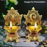 Lord Vishnu Shankh Chakra Diya for Lighting Deepam/Jyot in Brass