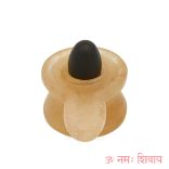 Narmada Shivling with Yellow Jade Gemstone Yonibase