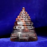 Shree Chakra Shree Yantram in Gomedh (Hessonite) Stone Detail