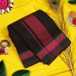 Mens Devotional Poojan Black Dhoti Angavastram Detail