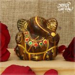 Blessing Sculpture of Lord Ganesh in Tiger Eye Gemstone