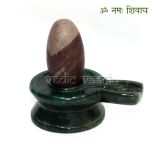 Narmada Shivling with Green Jade Yonibase