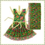 9 Inches Green Color Designer Dress Poshak for Devi Maa Idol/Statue