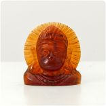 Face of Hanuman in Gomedh / Hessonite - 35 carats