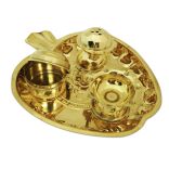 Religious Puja Thali With Diya and Incense Holder 