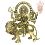 Goddess Durga Statue in Brass