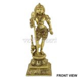 Lord Murugan Kartikeya Subramanya Swami with Vel Fine Brass Statue