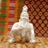 Natkhat Ladoo Gopal / Baby Krishna in Pure Silver