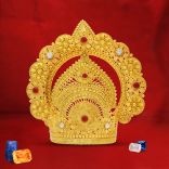 Handmade Traditional Mukut Mastak for Idols & Murtis in Copper Gold Polish