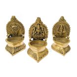 Auspicious Symbolic Laxmi Diya / Dipak - Set of 3