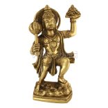 Ram Bhakt Hanuman Carrying Mountain Idol in Brass