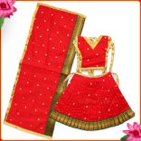 Sindoori Red Lehenga Patka Choli Poshak for Devi Matarani