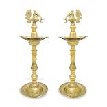 Aarti Pooja Samay Oil Lamp in Brass - Big - Set of 2