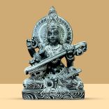 Goddess Saraswati Murti, Idol in Green Stone