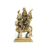 Small Idol of Shiva Parvati in Brass