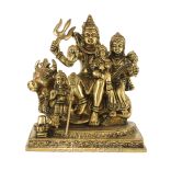 Shiv Parivar Statue in Brass with Antic Finish