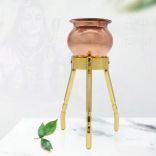 Small Tripod Stand with Abhishek Pot for Abhishekam