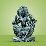 Handcarved Thailand Mahalakshmi Statue/Idol for Puja in Green Stone