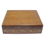 Long Wooden Jwellery Box with Brass Inlay Work