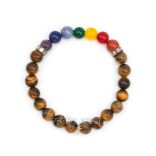 7 Chakra Bracelet with Tiger Eye Stones