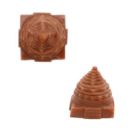 SHREE YANTRA IN ORANGE AGATE NATURAL STONE