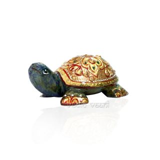 Tortoise In Brass With Designer Plate- Vedic Vaani